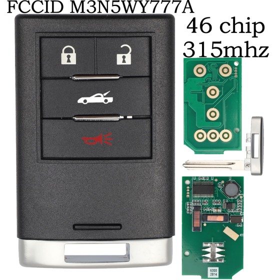 2010-2014 Cadillac CTS Wagon / 4-Button Smart Key / PN: 20940386 / M3N5WY7777A (AFTERMARKET)